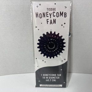 6 Honey Comb Tissue Fan Party Decoration Black